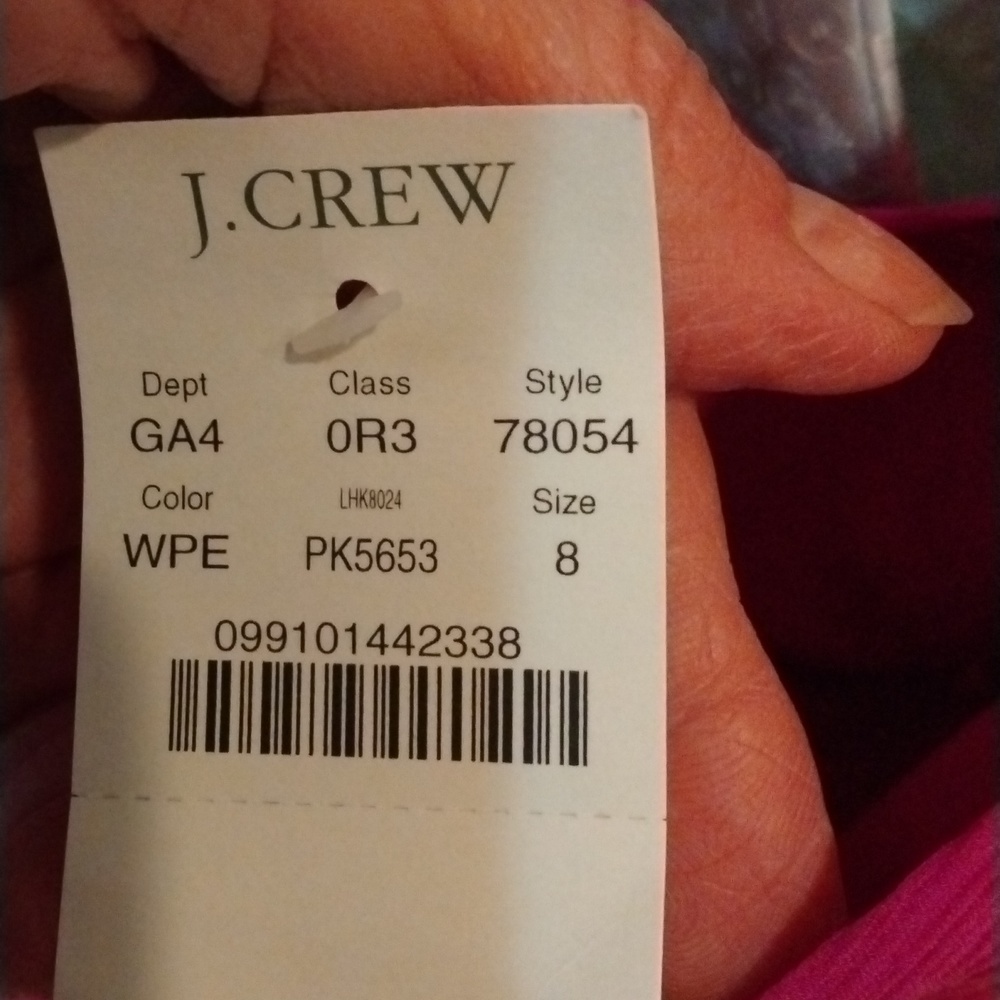 NWT J. Crew 100 % silk Chiffon Magenta Sleeveless Empire Waist Dress Size 8 - Picture 12 of 14